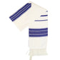 Prayer Shawl (40") Set - Wool - White with Blue - Hand Woven By Gabrieli