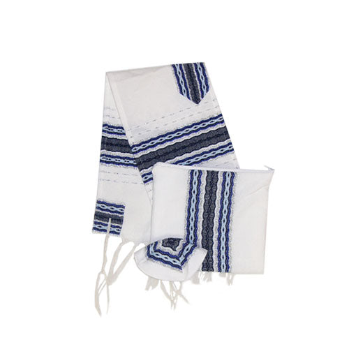 Infant Hand Woven Wool Tallit Set by Gabrieli - Blue Tones