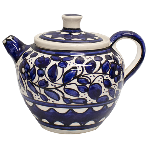 Armenian Ceramic Teapot Set - Blue Floral - M