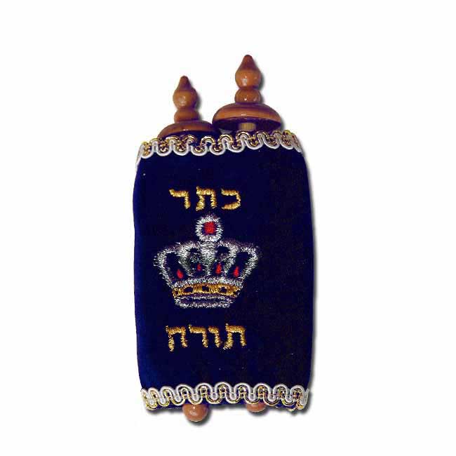4" Mini Torah Scroll - Navy